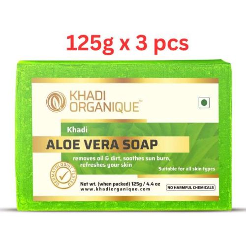 Khadi Organique Aloe Vera Soap 125G (Pack Of 3)