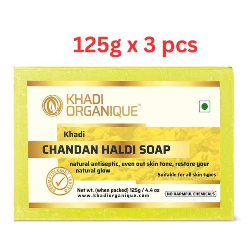 Khadi Organique Chandan Haldi Soap 125G (Pack Of 3)