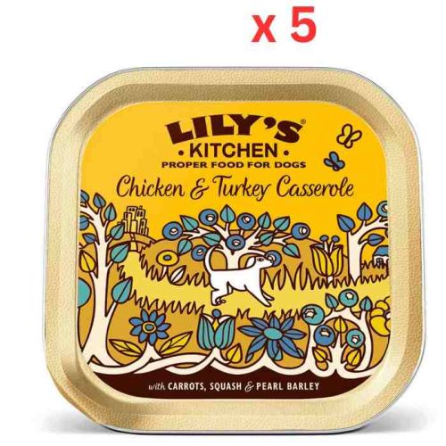 Lily'S Kitchen Chicken & Turkey Casserole Wet Dog Food (150G) (Pack of 5)