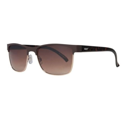 Zippo OB12-03 Semi-Rimless Sunglasses For Men, 58 mm Size, Gradient Brown - 267000201