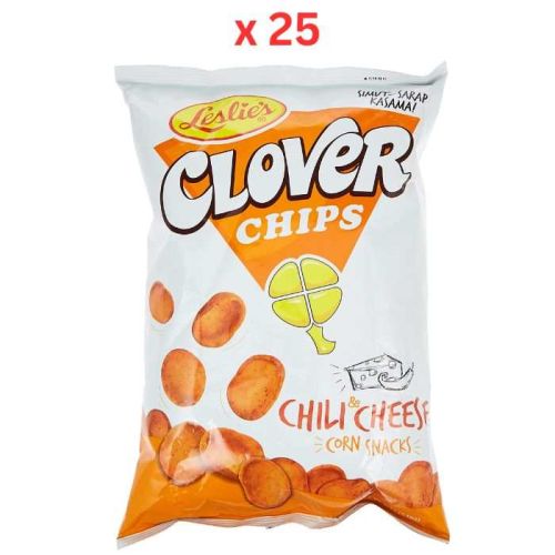 Leslies Clover Chips, Chili & Cheese, 145 Gm Pack Of 25 (UAE Delivery Only)