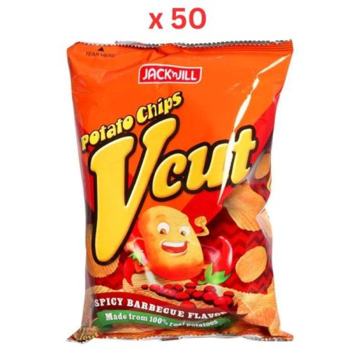 Jack N Jill Vcut Potato Chips Spicy Bbq Flavor, 60G Pack Of 50 (UAE Delivery Only)