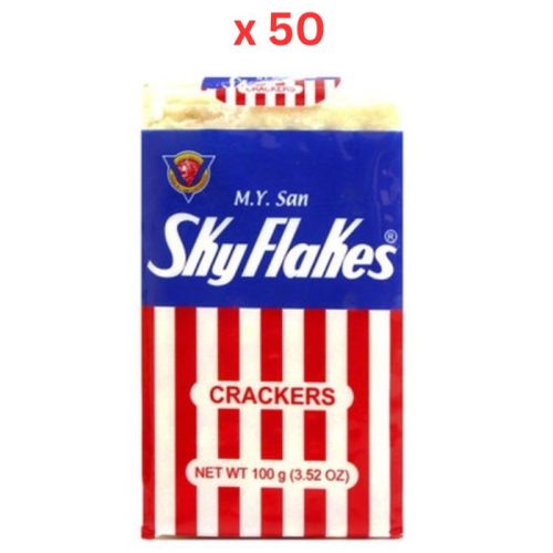 M.Y.San Sky Flakes Crackers, 100 Gm Pack Of 50 (UAE Delivery Only)
