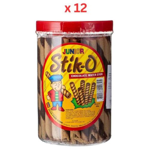 Stick-O Wafer Stick Chocolate, 380 Gm Pack Of 12 (UAE Delivery Only)