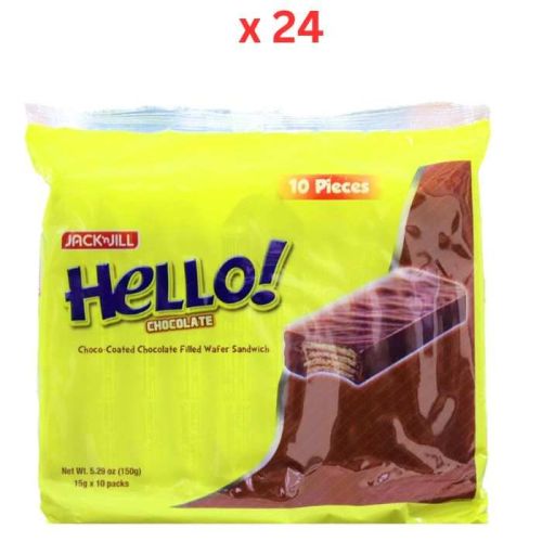 Jack N Jill Hello Chocolate Wafer Sandwich (15Gx10) 150Gm Pack Of 24 (UAE Delivery Only)