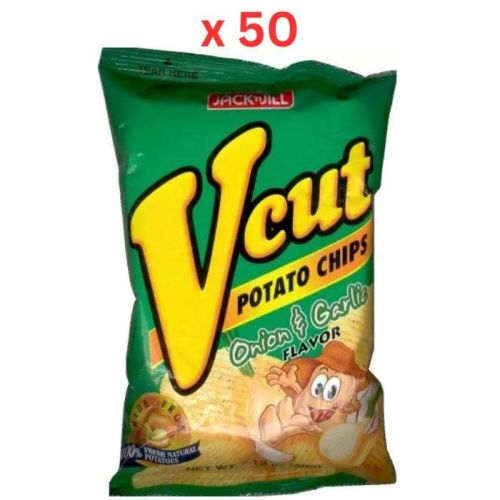 Jack N Jill Onion And Garlic V Cut Potato Chips - 60 Gm Pack Of 50 (UAE Delivery Only)