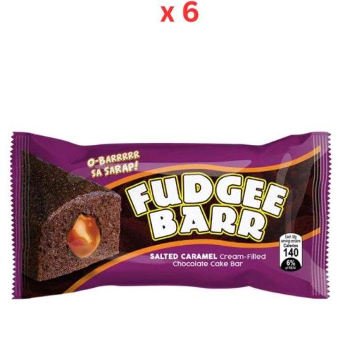 Fudgee Barr Salted Caramel Cake Bar (10X38G), 380G Pack Of 10 (UAE Delivery Only)