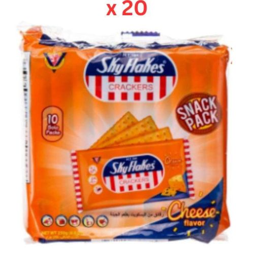 M.Y.San Sky Flakes Crackers Cheese, 10 X 25 Gm Pack Of 20 (UAE Delivery Only)