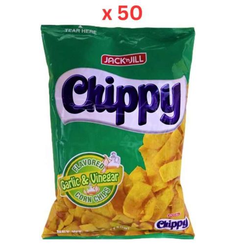 Jack N Jill Chippy Corn Chips Garlic & Vinegar - 110 Gm Pack Of 50 (UAE Delivery Only)