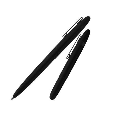 Fisher Bullet Matte Black Ball Pen With Clip (FS400BCL)