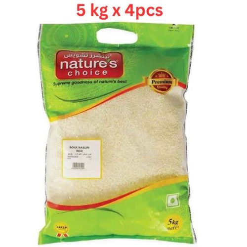 Natures Choice U.S. Style Rice - 5 kg (White) Pack Of 4 (UAE Delivery Only)