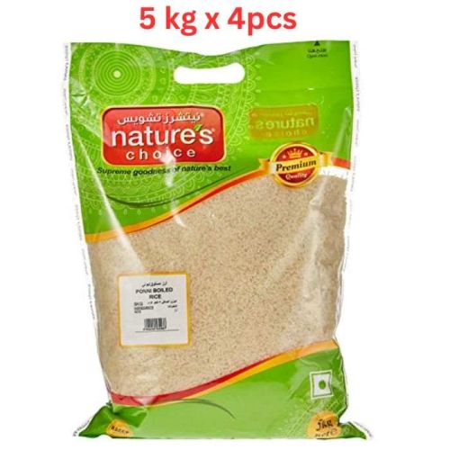 Natures Choice Ponni Boiled Rice, 5 kg Pack Of 4 (UAE Delivery Only)