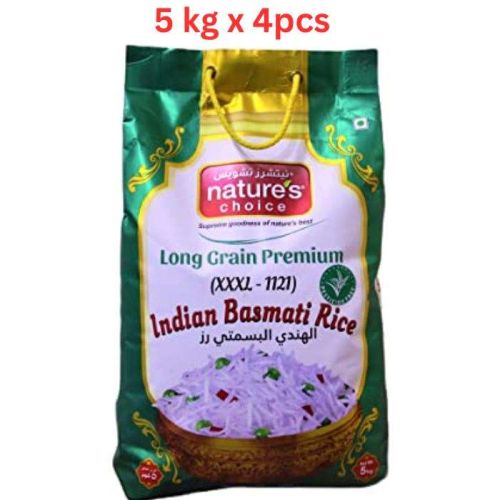 Natures Choice Indian Basmati Rice (XXXL-1121) - 5kg Pack Of 4 (UAE Delivery Only)