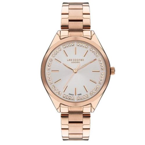Lee Cooper Women's Quartz Movement Watch, Analog Display and Metal Strap, Rose Gold - LC07497.430