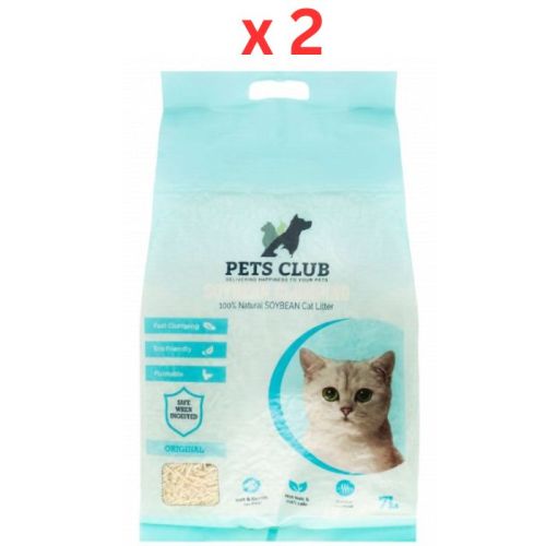 Pets Club Soya Bean Clumping Cat Litter-original-7l (2.5 Kg) (Pack of 2)