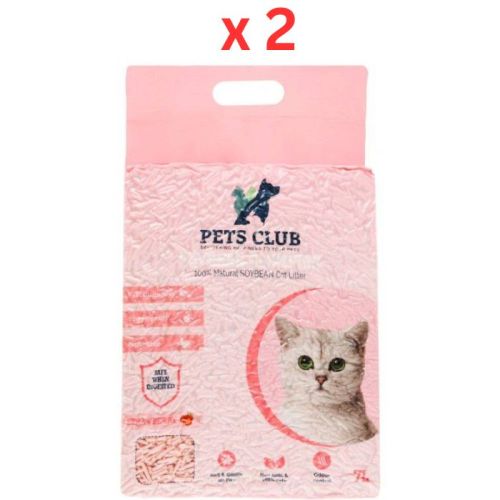 Pets Club Soya Bean Clumping Cat Litter-strawberry -7l (2.5 Kg) (Pack of 2)