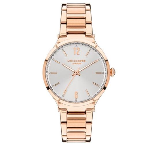Lee Cooper Women's Quartz Movement Watch, Analog Display and Metal Strap, Rose Gold - LC07440.420