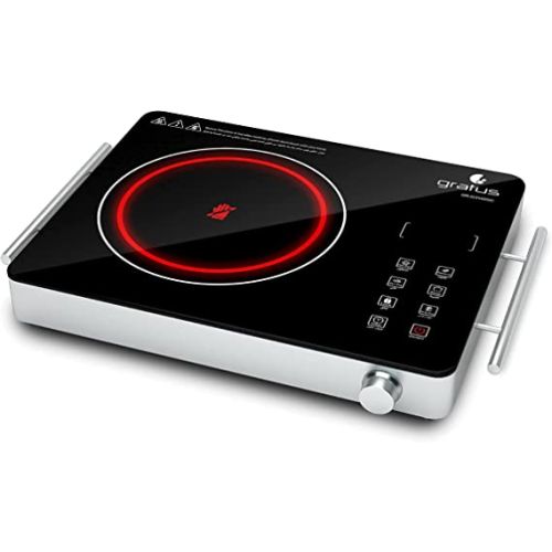 Gratus 2200 Watts Infrared Cooker with Sensor Touch & Knob Controller, Digital Display-(Black)-(GR-IC214ZGC)
