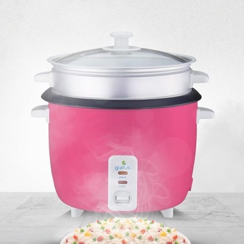 Gratus 2 In 1 Multipurpose Electric Rice Cooker Pink - GRC18700GBC