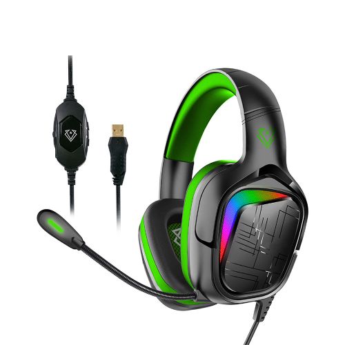 Vertux Miami 7.1 Sound Gaming Headphone Wth Mic And USB Connectivity, Green / Red / Blue