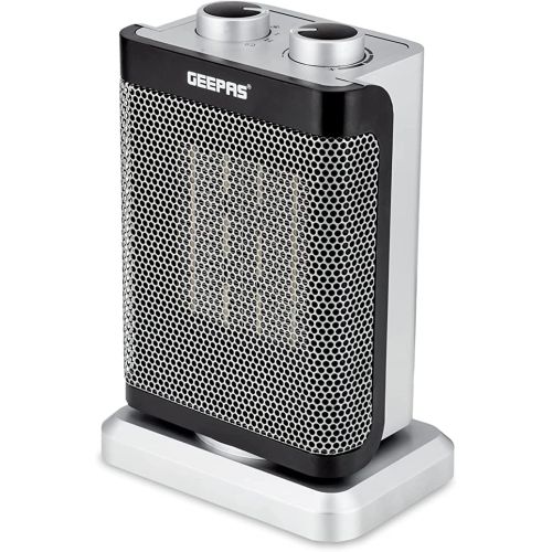Geepas Ceramic Heater, Portable Electric Space Heater-(Silver & Black)-(GRH28529)