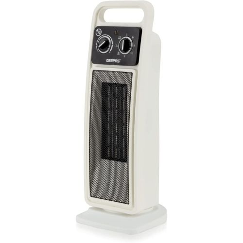 Geepas Ceramic Heater, Portable Electric Space Heater-(White & Black)-(GRH28530)