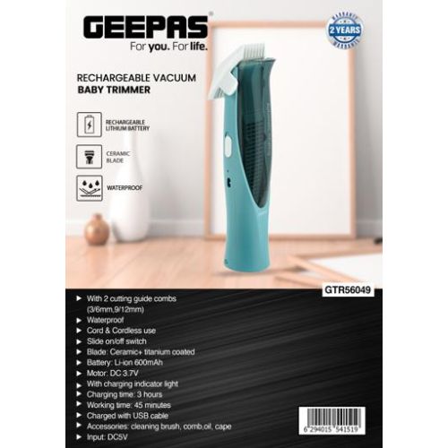 Geepas Rechargeable Vacuum Baby Trimmer (GTR56049)