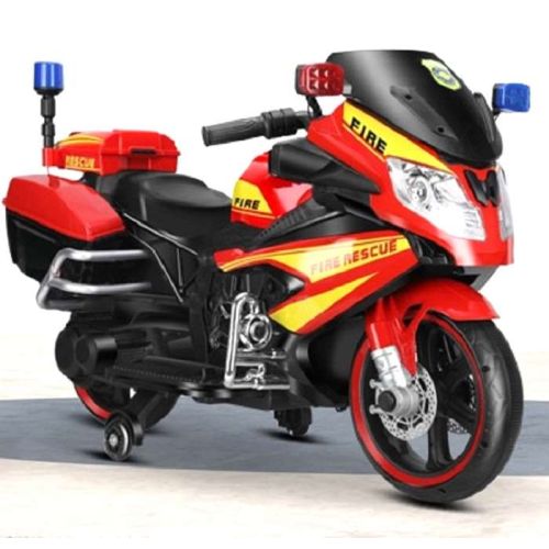 Megastar Ride On  Police Force 12V Electric Motorcycle Rechargeable Battery Operated Bike For Kids - Red (UAE Delivery Only)