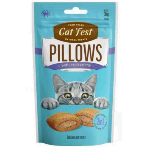 Cat Fest Pillows With Crab Creme Treats For Cats 30G (UAE Delivery Only)