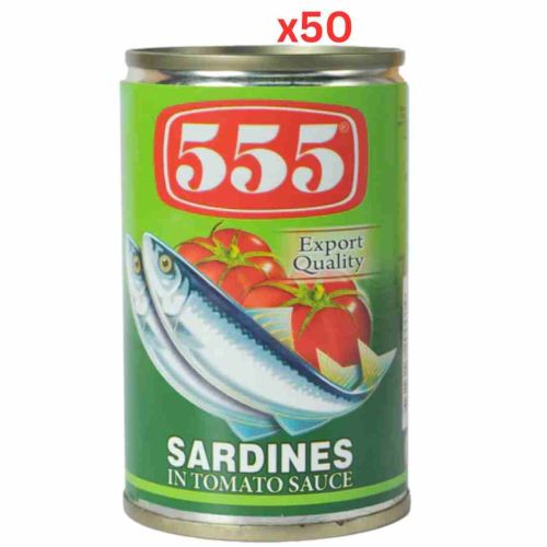 555 Sardines In Tomato Sauce Regular, 155 Gm Pack Of 50 (UAE Delivery Only)