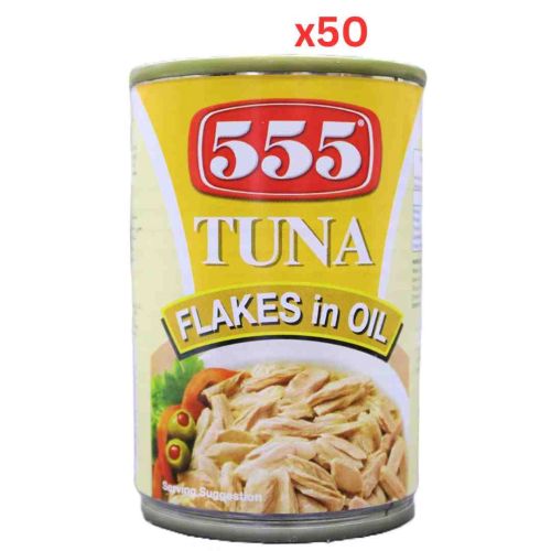 555 Tuna Flakes In Oil - 155 Gm Pack Of 50 (UAE Delivery Only)