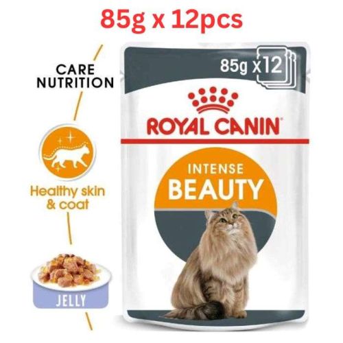 Royal Canin Feline Care Nutrition Intense Beauty Jelly Wet Cat Food  Pouches 85g x 12 pcs