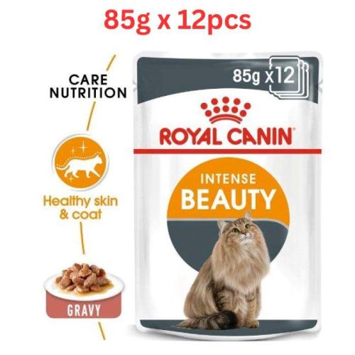 Royal Canin Feline Care Nutrition Intense Beauty Gravy Wet Cat Food  Pouches 85g x 12 pcs