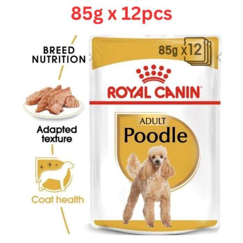 Royal Canin Breed Health Nutrition Poodle Adult Wet Dog Food Pouches 85g x 12 pcs