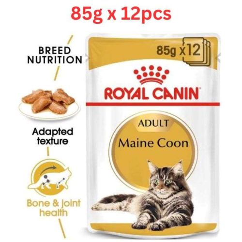 Royal Canin Feline Breed Nutrition Maine Coon Wet Cat Food  Pouches 85g x 12 pcs