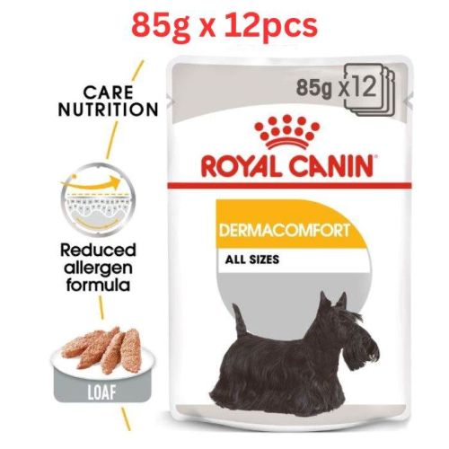 Royal Canin Canine Care Nutrition Dermacomfort Wet Dog Food Pouches 85g x 12 pcs