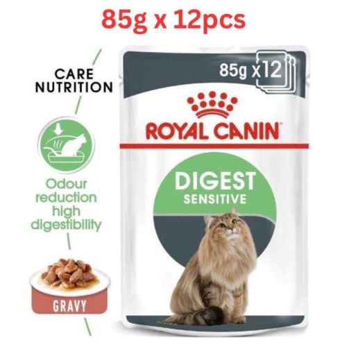 Royal Canin Feline Care Nutrition Digest Sensitive Gravy Wet Food Pouches Cat Food 85g x 12 pcs