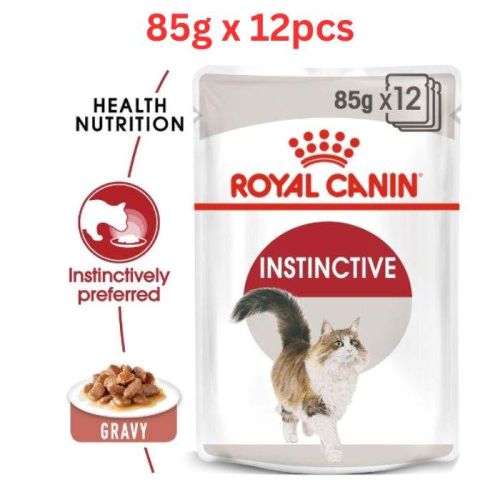 Royal Canin Feline Health Nutrition Instinctive Adult Cats Gravy Wet Food Pouches 85g x 12 pcs