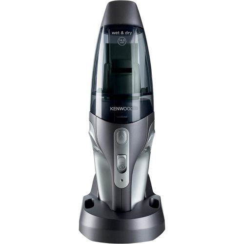 Kenwood Wet & Dry Cordless Handheld Vacuum Cleaner With 14.8V Lithium-Ion Battery, 500ml Dust Capacity, 120ml Liquid Capacity For Home, Office And Car Hvp19.000Si Black/Silver