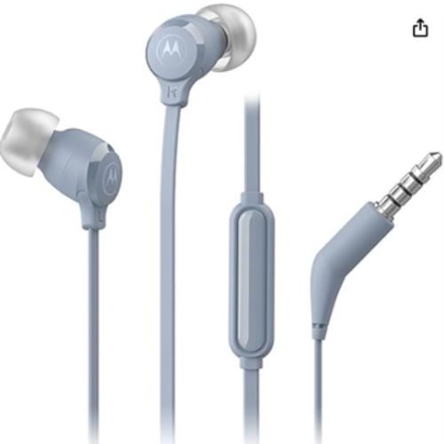 Motorola Earbuds 3-S Wired Earbuds with Microphone - Corded in-Ear Headphones- Blue 
