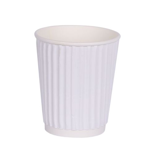 Hotpack ,(8 Oz White Ripple Cup) 500 Pieces
