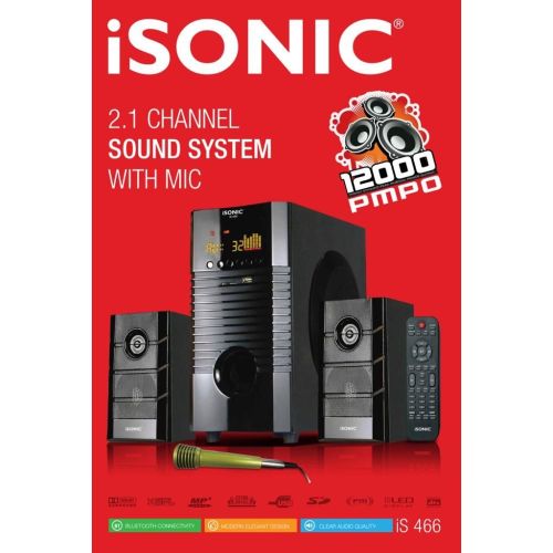 iSonic 2.1 Channel Sound System With Mic-(Black)-(iS 466)