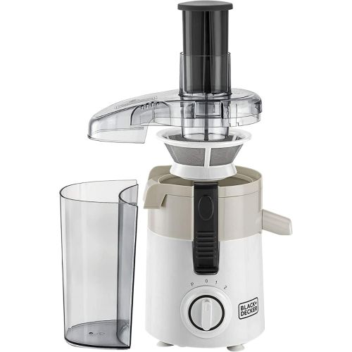 Black+Decker 250W Juicer Extractor with Large Feeding Chute White/Grey JE250-B5