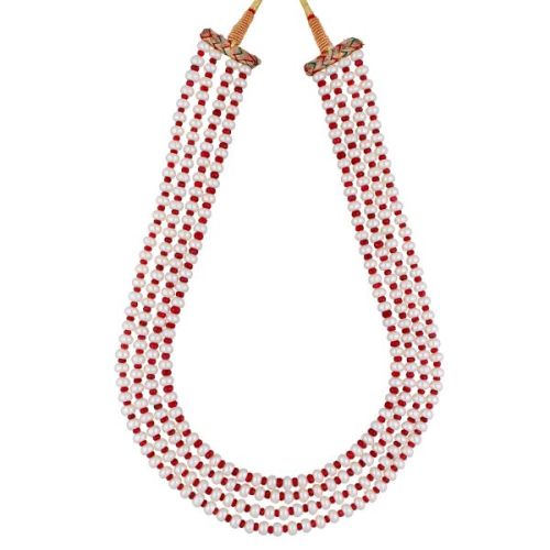 Sri Jagdamba Pearls Pearl With Ruby Necklace Set - JPJAN-20-312
