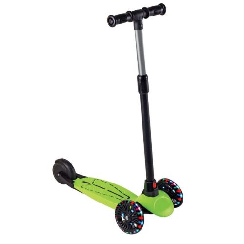Megastar Coolwheels Dragon 3 Wheels Kick Scooter With LED Light For Age 3-5 Years Kids - Green (UAE Delivery Only)