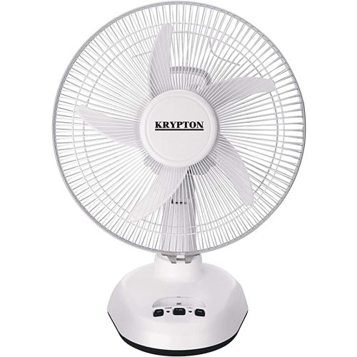 Krypton 12-Inch Table Fan with LED-(White)-(KNF6065)