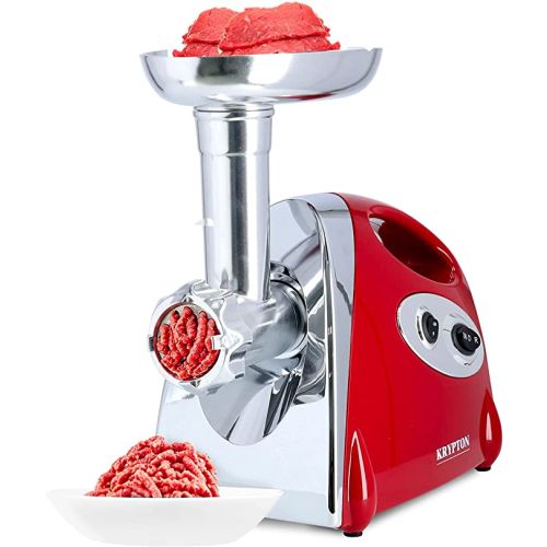 Krypton 2000W Meat Grinder Electric Meat Mincer With Reverse Function-(Red&Silver)-(KNMG6249)