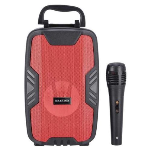 Krypton KNMS5202 Portable and Rechargeable Speaker With Microphone, Black - KNMS5202