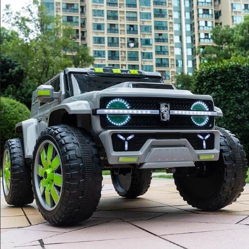 Megastar Ride On Electric 12V Power Bomb SUV Vehicle Jeep Car for Smart Kid, Silver - ks 600 SILVER (UAE Delivery Only)