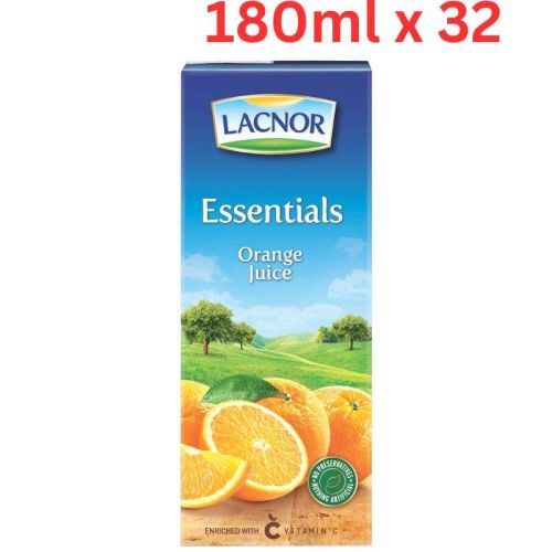 Lacnor Essentials Orange Juice 180ml (Pack of 32)